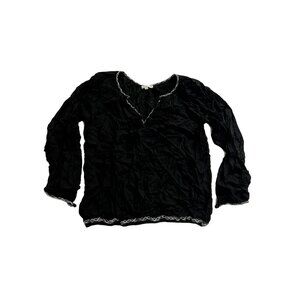 Poupette St. Barth Lettuce Hem Top in Black